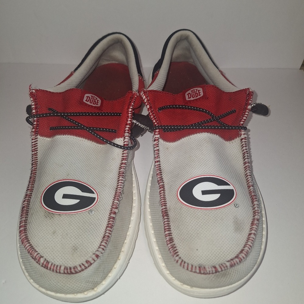 Hey Dude Wally Tri Georgia Bulldogs Men 11 Grey Red Black Loafers 43057-643